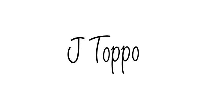 How to make J Toppo name signature. Use Angelique-Rose-font-FFP style for creating short signs online. This is the latest handwritten sign. J Toppo signature style 5 images and pictures png