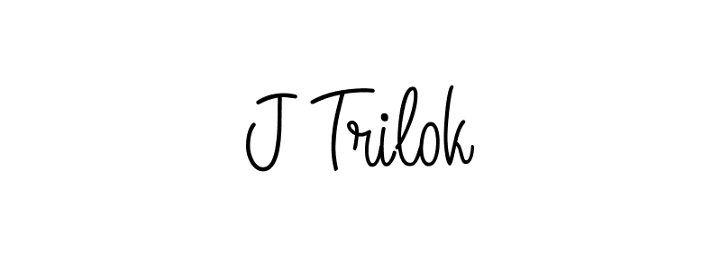 Design your own signature with our free online signature maker. With this signature software, you can create a handwritten (Angelique-Rose-font-FFP) signature for name J Trilok. J Trilok signature style 5 images and pictures png