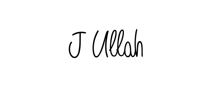 You should practise on your own different ways (Angelique-Rose-font-FFP) to write your name (J Ullah) in signature. don't let someone else do it for you. J Ullah signature style 5 images and pictures png