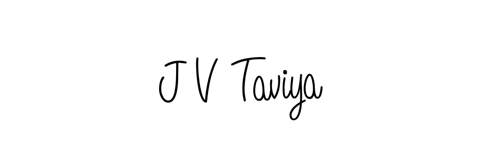 How to make J V Taviya name signature. Use Angelique-Rose-font-FFP style for creating short signs online. This is the latest handwritten sign. J V Taviya signature style 5 images and pictures png