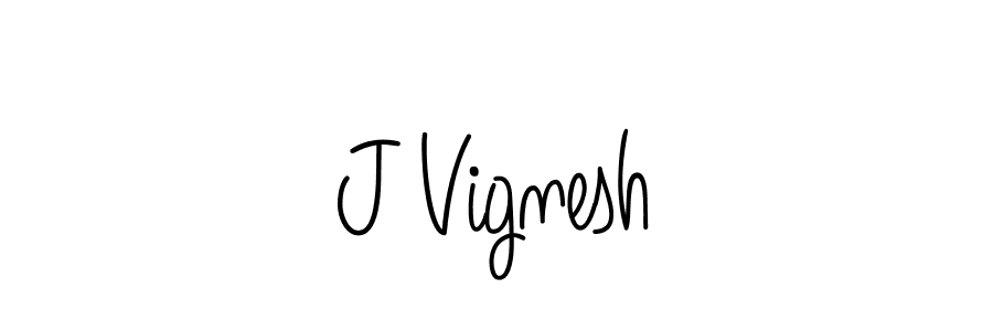 Make a beautiful signature design for name J Vignesh. With this signature (Angelique-Rose-font-FFP) style, you can create a handwritten signature for free. J Vignesh signature style 5 images and pictures png