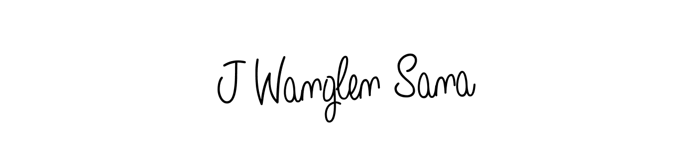 Make a beautiful signature design for name J Wanglen Sana. With this signature (Angelique-Rose-font-FFP) style, you can create a handwritten signature for free. J Wanglen Sana signature style 5 images and pictures png