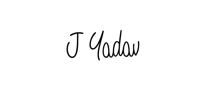 Design your own signature with our free online signature maker. With this signature software, you can create a handwritten (Angelique-Rose-font-FFP) signature for name J Yadav. J Yadav signature style 5 images and pictures png