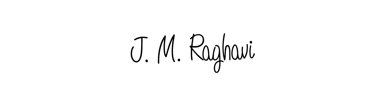 How to make J. M. Raghavi name signature. Use Angelique-Rose-font-FFP style for creating short signs online. This is the latest handwritten sign. J. M. Raghavi signature style 5 images and pictures png