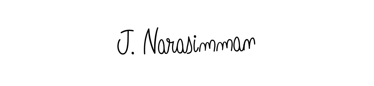 How to make J. Narasimman name signature. Use Angelique-Rose-font-FFP style for creating short signs online. This is the latest handwritten sign. J. Narasimman signature style 5 images and pictures png