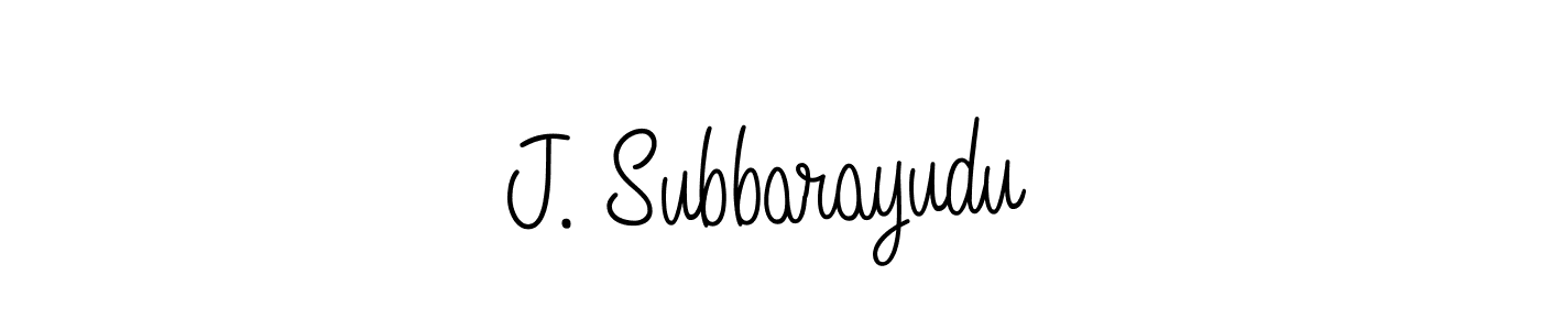 You should practise on your own different ways (Angelique-Rose-font-FFP) to write your name (J. Subbarayudu) in signature. don't let someone else do it for you. J. Subbarayudu signature style 5 images and pictures png