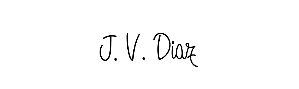 Use a signature maker to create a handwritten signature online. With this signature software, you can design (Angelique-Rose-font-FFP) your own signature for name J. V. Diaz. J. V. Diaz signature style 5 images and pictures png
