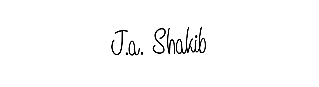 J.a. Shakib stylish signature style. Best Handwritten Sign (Angelique-Rose-font-FFP) for my name. Handwritten Signature Collection Ideas for my name J.a. Shakib. J.a. Shakib signature style 5 images and pictures png