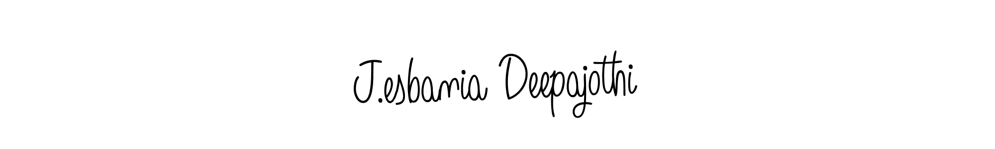 You should practise on your own different ways (Angelique-Rose-font-FFP) to write your name (J.esbania Deepajothi) in signature. don't let someone else do it for you. J.esbania Deepajothi signature style 5 images and pictures png