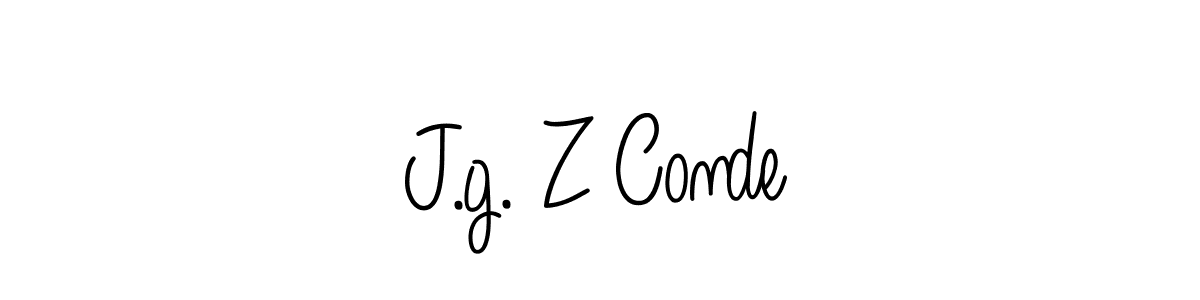 Use a signature maker to create a handwritten signature online. With this signature software, you can design (Angelique-Rose-font-FFP) your own signature for name J.g. Z Conde. J.g. Z Conde signature style 5 images and pictures png