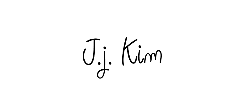 The best way (Angelique-Rose-font-FFP) to make a short signature is to pick only two or three words in your name. The name J.j. Kim include a total of six letters. For converting this name. J.j. Kim signature style 5 images and pictures png
