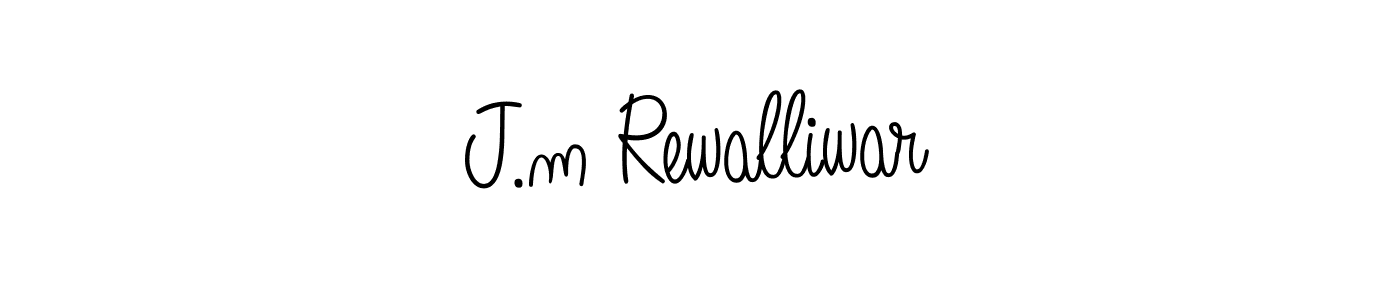 J.m Rewalliwar stylish signature style. Best Handwritten Sign (Angelique-Rose-font-FFP) for my name. Handwritten Signature Collection Ideas for my name J.m Rewalliwar. J.m Rewalliwar signature style 5 images and pictures png