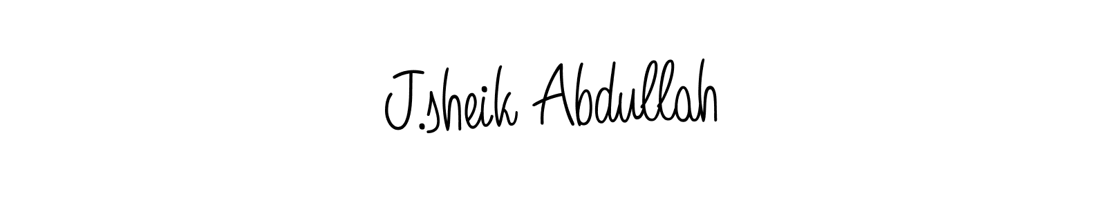 Use a signature maker to create a handwritten signature online. With this signature software, you can design (Angelique-Rose-font-FFP) your own signature for name J.sheik Abdullah. J.sheik Abdullah signature style 5 images and pictures png