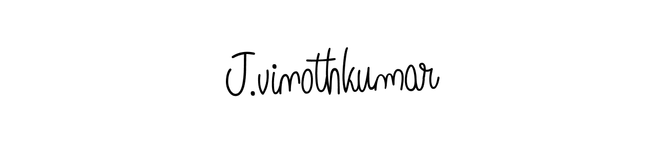 How to make J.vinothkumar name signature. Use Angelique-Rose-font-FFP style for creating short signs online. This is the latest handwritten sign. J.vinothkumar signature style 5 images and pictures png