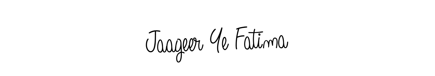 The best way (Angelique-Rose-font-FFP) to make a short signature is to pick only two or three words in your name. The name Jaageer Ye Fatima include a total of six letters. For converting this name. Jaageer Ye Fatima signature style 5 images and pictures png