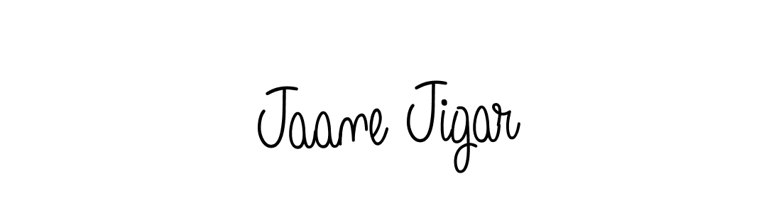 How to make Jaane Jigar name signature. Use Angelique-Rose-font-FFP style for creating short signs online. This is the latest handwritten sign. Jaane Jigar signature style 5 images and pictures png
