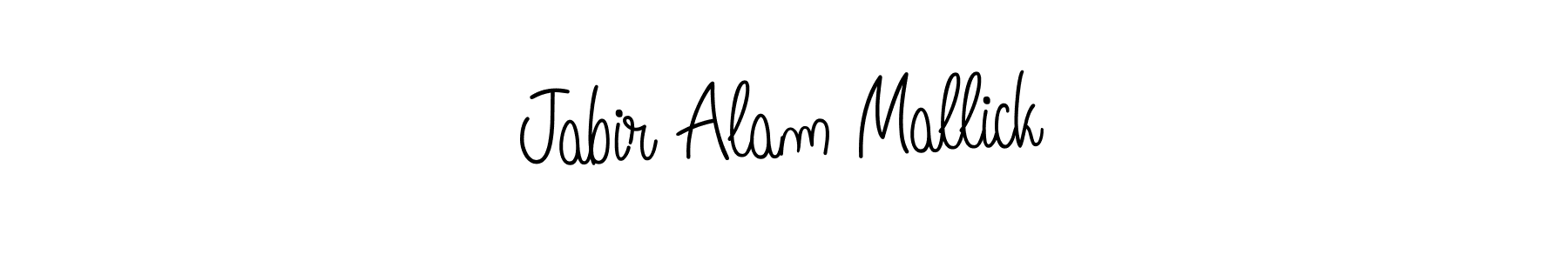 The best way (Angelique-Rose-font-FFP) to make a short signature is to pick only two or three words in your name. The name Jabir Alam Mallick include a total of six letters. For converting this name. Jabir Alam Mallick signature style 5 images and pictures png