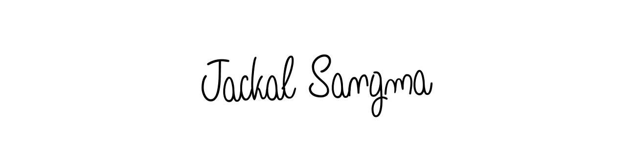 Jackal Sangma stylish signature style. Best Handwritten Sign (Angelique-Rose-font-FFP) for my name. Handwritten Signature Collection Ideas for my name Jackal Sangma. Jackal Sangma signature style 5 images and pictures png