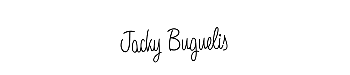 You should practise on your own different ways (Angelique-Rose-font-FFP) to write your name (Jacky Buguelis) in signature. don't let someone else do it for you. Jacky Buguelis signature style 5 images and pictures png