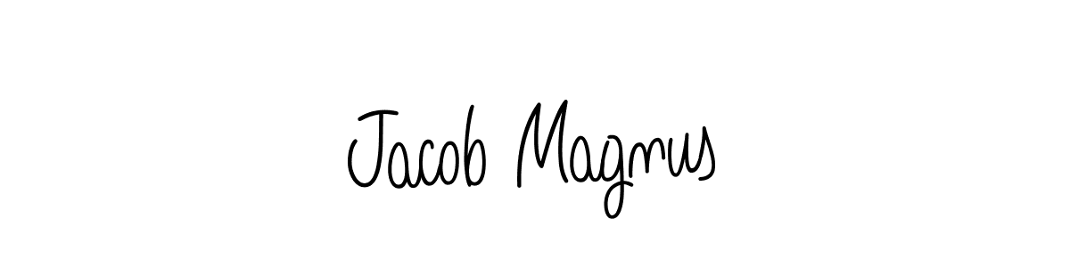 You should practise on your own different ways (Angelique-Rose-font-FFP) to write your name (Jacob Magnus) in signature. don't let someone else do it for you. Jacob Magnus signature style 5 images and pictures png