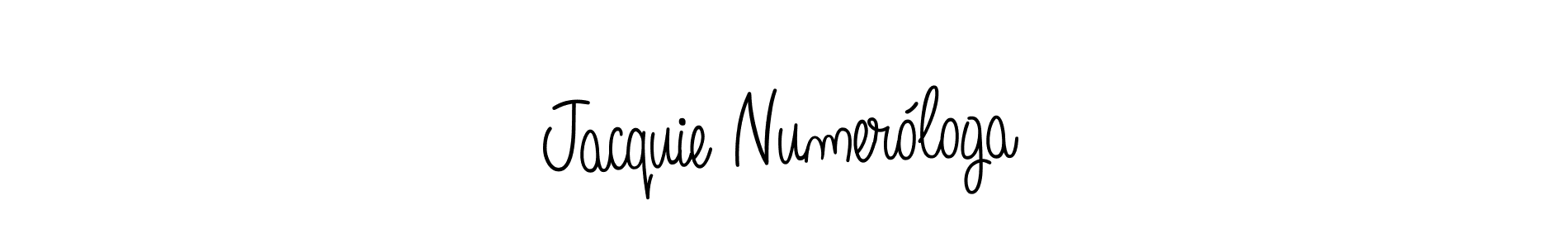 Make a beautiful signature design for name Jacquie Numeróloga. With this signature (Angelique-Rose-font-FFP) style, you can create a handwritten signature for free. Jacquie Numeróloga signature style 5 images and pictures png