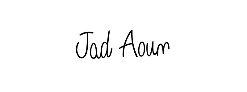 Jad Aoun stylish signature style. Best Handwritten Sign (Angelique-Rose-font-FFP) for my name. Handwritten Signature Collection Ideas for my name Jad Aoun. Jad Aoun signature style 5 images and pictures png