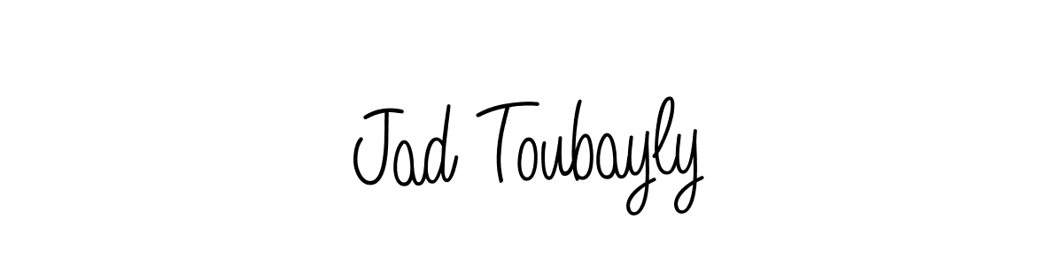Use a signature maker to create a handwritten signature online. With this signature software, you can design (Angelique-Rose-font-FFP) your own signature for name Jad Toubayly. Jad Toubayly signature style 5 images and pictures png