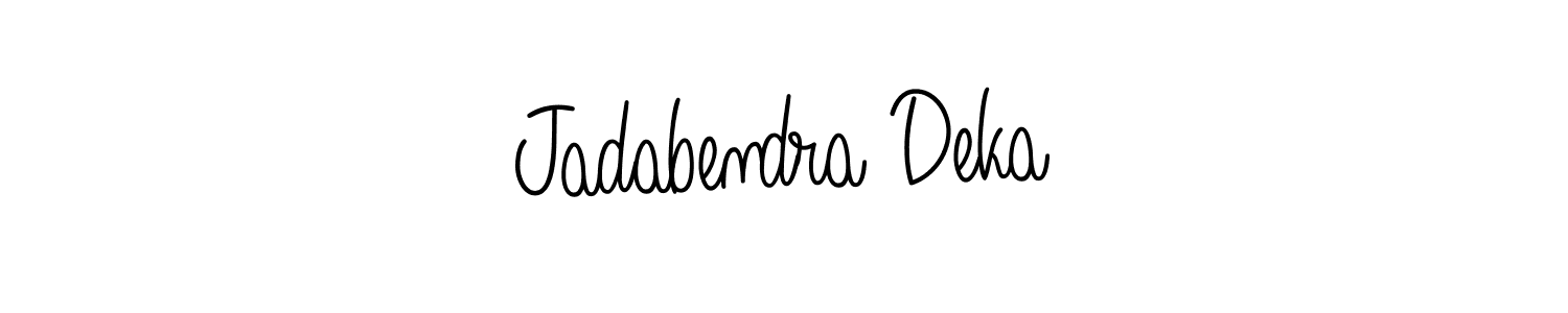 Use a signature maker to create a handwritten signature online. With this signature software, you can design (Angelique-Rose-font-FFP) your own signature for name Jadabendra Deka. Jadabendra Deka signature style 5 images and pictures png