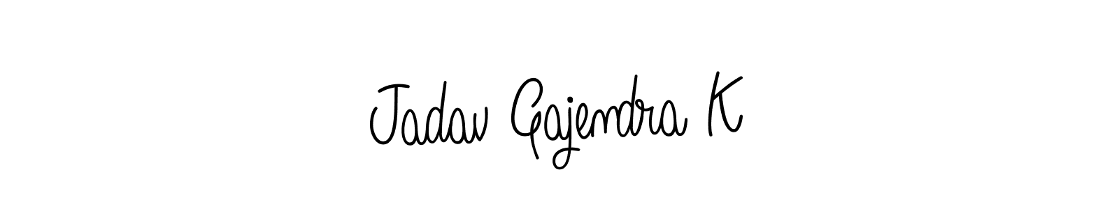 Use a signature maker to create a handwritten signature online. With this signature software, you can design (Angelique-Rose-font-FFP) your own signature for name Jadav Gajendra K. Jadav Gajendra K signature style 5 images and pictures png