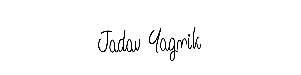 Make a beautiful signature design for name Jadav Yagnik. With this signature (Angelique-Rose-font-FFP) style, you can create a handwritten signature for free. Jadav Yagnik signature style 5 images and pictures png