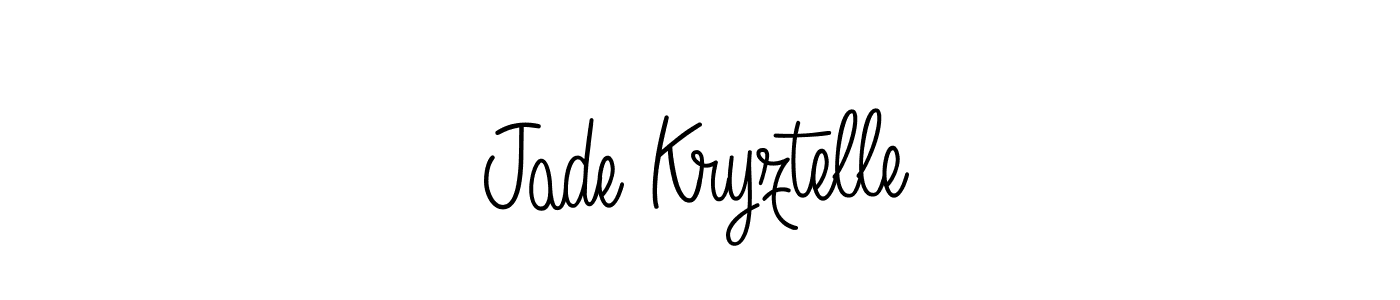 The best way (Angelique-Rose-font-FFP) to make a short signature is to pick only two or three words in your name. The name Jade Kryztelle include a total of six letters. For converting this name. Jade Kryztelle signature style 5 images and pictures png