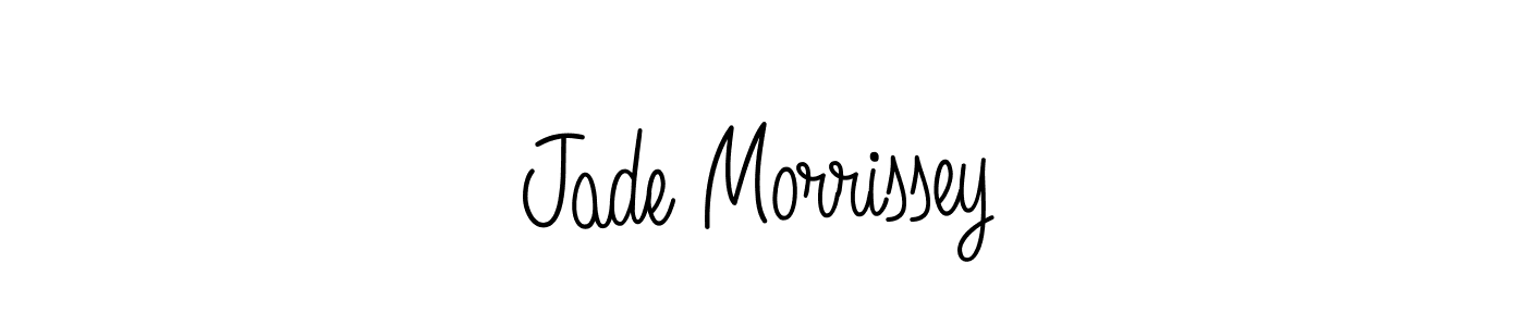 You should practise on your own different ways (Angelique-Rose-font-FFP) to write your name (Jade Morrissey) in signature. don't let someone else do it for you. Jade Morrissey signature style 5 images and pictures png