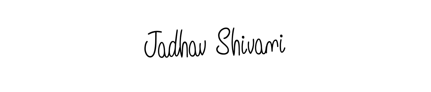 if you are searching for the best signature style for your name Jadhav Shivani. so please give up your signature search. here we have designed multiple signature styles  using Angelique-Rose-font-FFP. Jadhav Shivani signature style 5 images and pictures png