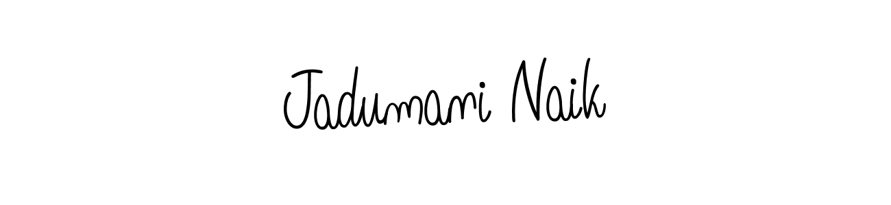 You should practise on your own different ways (Angelique-Rose-font-FFP) to write your name (Jadumani Naik) in signature. don't let someone else do it for you. Jadumani Naik signature style 5 images and pictures png
