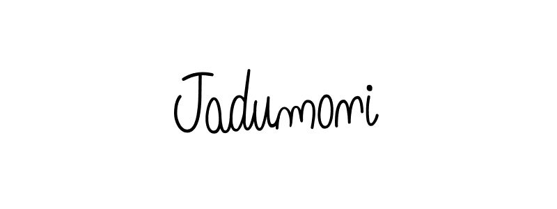 Use a signature maker to create a handwritten signature online. With this signature software, you can design (Angelique-Rose-font-FFP) your own signature for name Jadumoni. Jadumoni signature style 5 images and pictures png