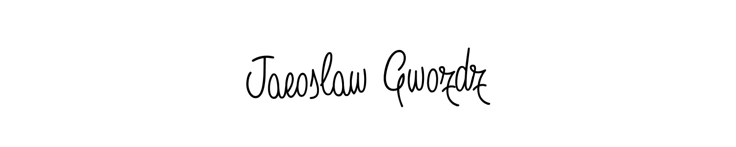 The best way (Angelique-Rose-font-FFP) to make a short signature is to pick only two or three words in your name. The name Jaeoslaw Gwozdz include a total of six letters. For converting this name. Jaeoslaw Gwozdz signature style 5 images and pictures png