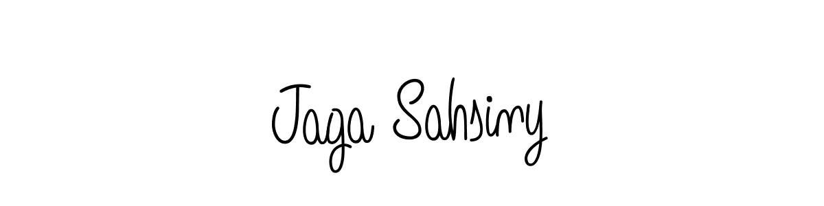 Make a beautiful signature design for name Jaga Sahsiny. With this signature (Angelique-Rose-font-FFP) style, you can create a handwritten signature for free. Jaga Sahsiny signature style 5 images and pictures png