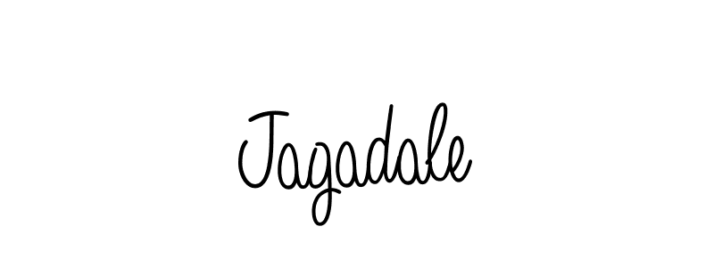 Use a signature maker to create a handwritten signature online. With this signature software, you can design (Angelique-Rose-font-FFP) your own signature for name Jagadale. Jagadale signature style 5 images and pictures png