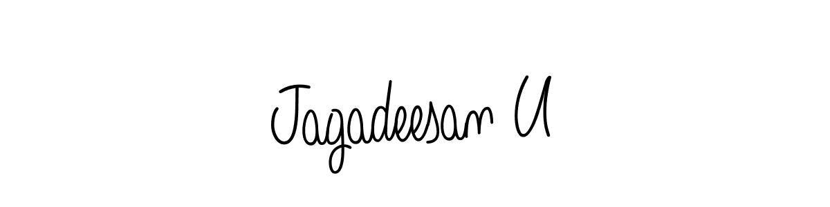 Design your own signature with our free online signature maker. With this signature software, you can create a handwritten (Angelique-Rose-font-FFP) signature for name Jagadeesan U. Jagadeesan U signature style 5 images and pictures png