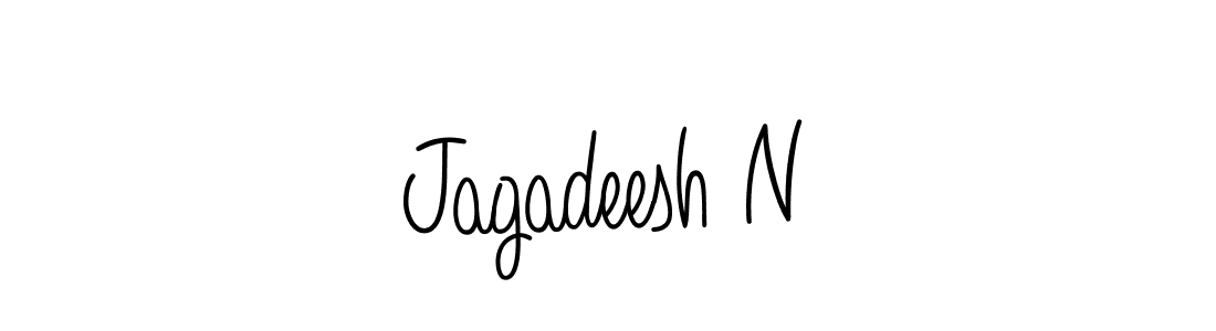 Use a signature maker to create a handwritten signature online. With this signature software, you can design (Angelique-Rose-font-FFP) your own signature for name Jagadeesh N. Jagadeesh N signature style 5 images and pictures png