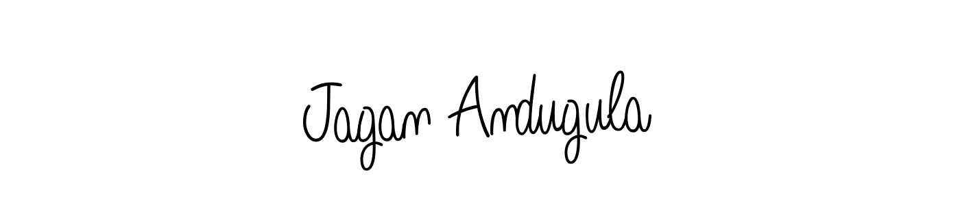 Jagan Andugula stylish signature style. Best Handwritten Sign (Angelique-Rose-font-FFP) for my name. Handwritten Signature Collection Ideas for my name Jagan Andugula. Jagan Andugula signature style 5 images and pictures png