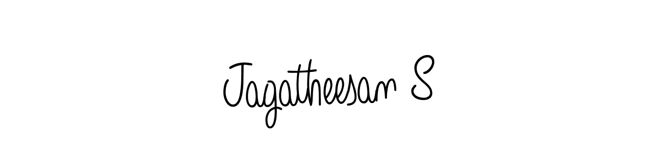 Use a signature maker to create a handwritten signature online. With this signature software, you can design (Angelique-Rose-font-FFP) your own signature for name Jagatheesan S. Jagatheesan S signature style 5 images and pictures png