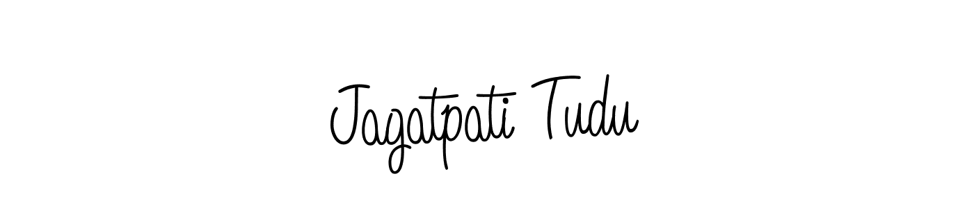 Make a beautiful signature design for name Jagatpati Tudu. With this signature (Angelique-Rose-font-FFP) style, you can create a handwritten signature for free. Jagatpati Tudu signature style 5 images and pictures png