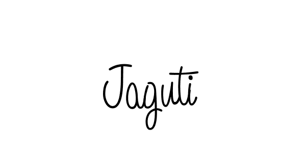 Make a beautiful signature design for name Jaguti. With this signature (Angelique-Rose-font-FFP) style, you can create a handwritten signature for free. Jaguti signature style 5 images and pictures png