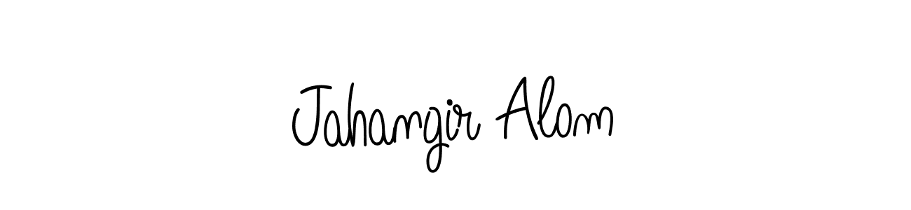 You should practise on your own different ways (Angelique-Rose-font-FFP) to write your name (Jahangir Alom) in signature. don't let someone else do it for you. Jahangir Alom signature style 5 images and pictures png