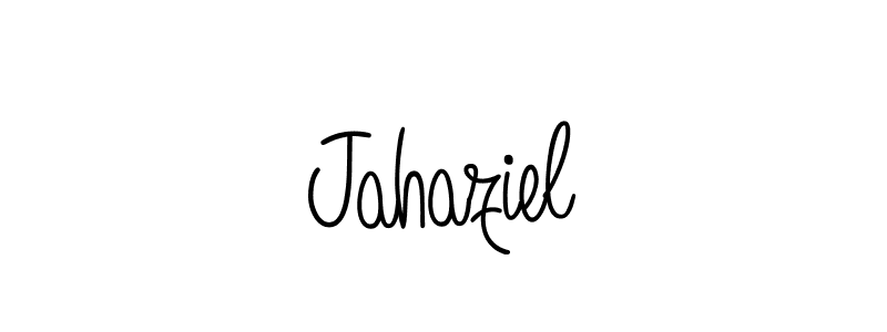 Use a signature maker to create a handwritten signature online. With this signature software, you can design (Angelique-Rose-font-FFP) your own signature for name Jahaziel. Jahaziel signature style 5 images and pictures png