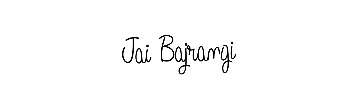 Use a signature maker to create a handwritten signature online. With this signature software, you can design (Angelique-Rose-font-FFP) your own signature for name Jai Bajrangi. Jai Bajrangi signature style 5 images and pictures png