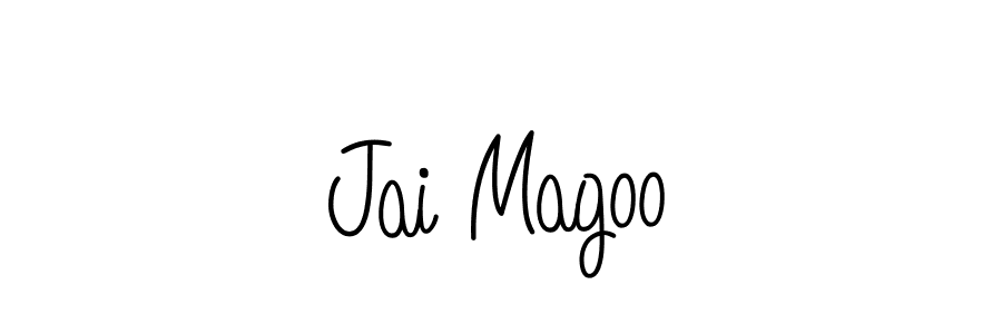 You should practise on your own different ways (Angelique-Rose-font-FFP) to write your name (Jai Magoo) in signature. don't let someone else do it for you. Jai Magoo signature style 5 images and pictures png