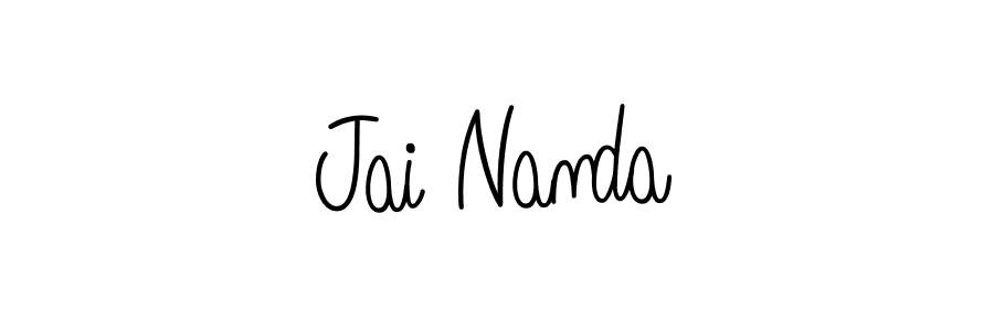 How to make Jai Nanda name signature. Use Angelique-Rose-font-FFP style for creating short signs online. This is the latest handwritten sign. Jai Nanda signature style 5 images and pictures png