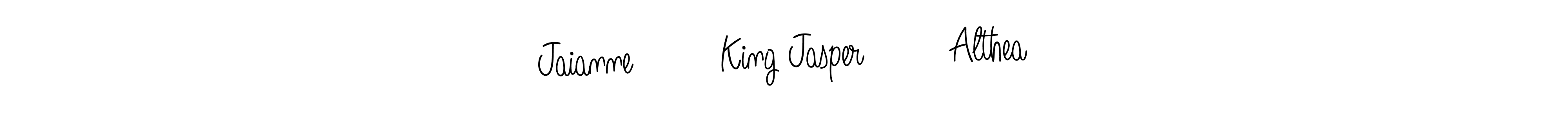 Also You can easily find your signature by using the search form. We will create Jaianne        King Jasper        Althea name handwritten signature images for you free of cost using Angelique-Rose-font-FFP sign style. Jaianne        King Jasper        Althea signature style 5 images and pictures png